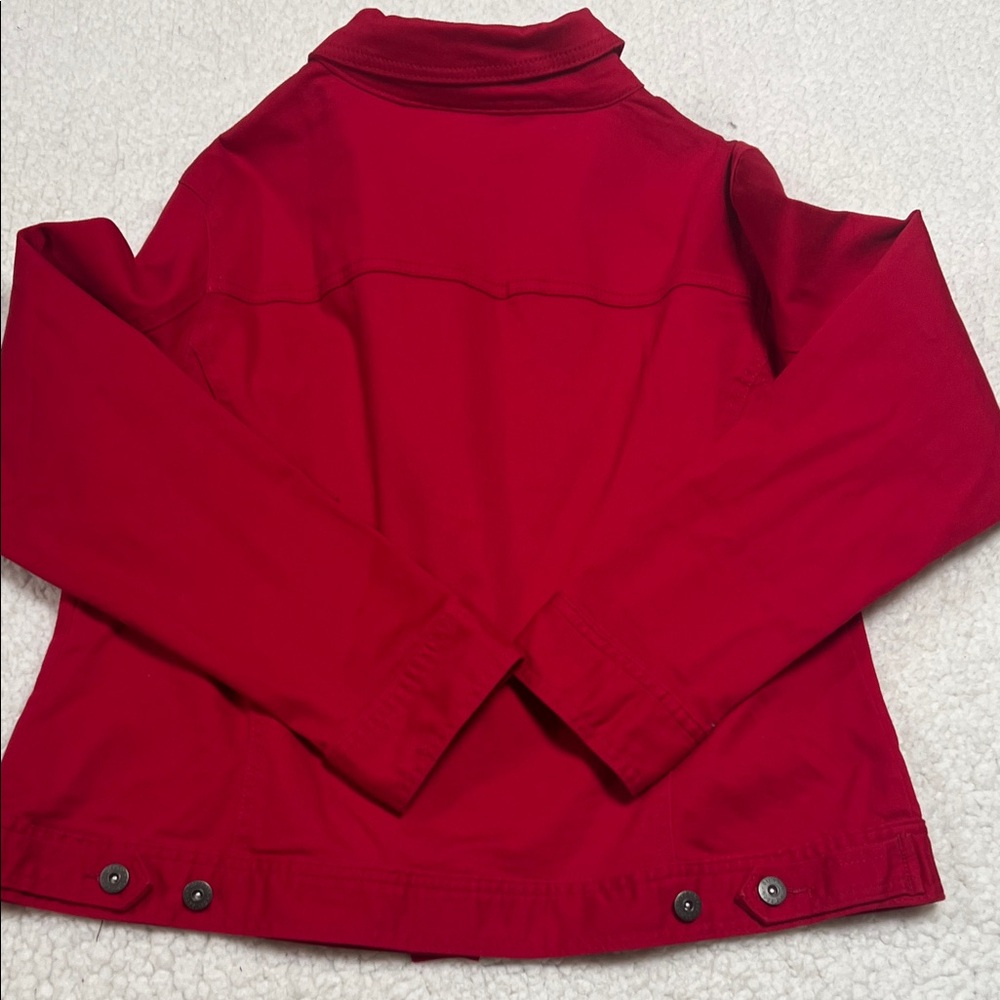NWOT Style and Company Vibrant Red Denim/Twill Jacket XL - Picture 3 of 10